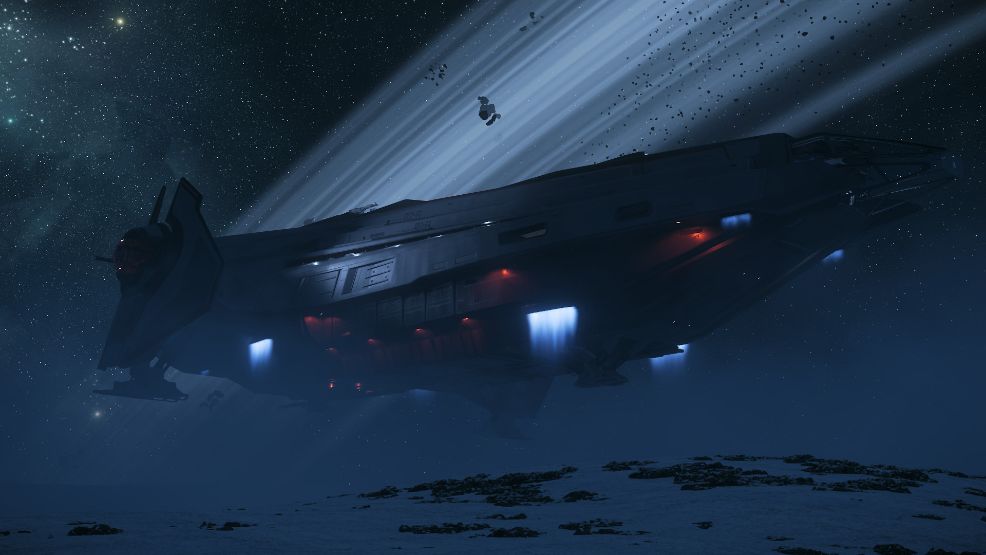 Carrack parked in a hangar
