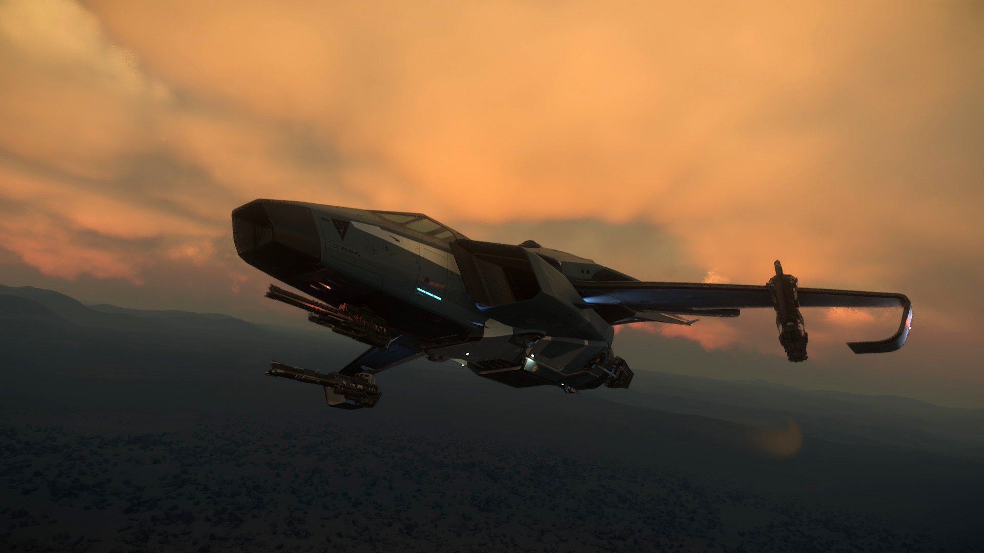 Anvil Hornet flying through atmosphere